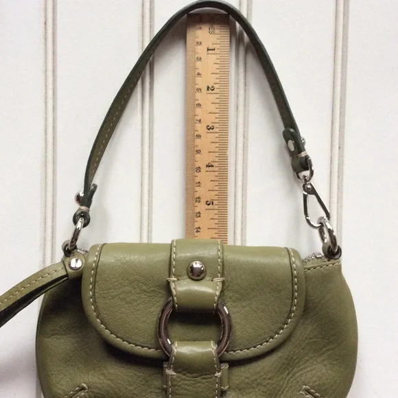 Banana Republic Green Leather Handbag /Wristlet - Picture 9 of 13